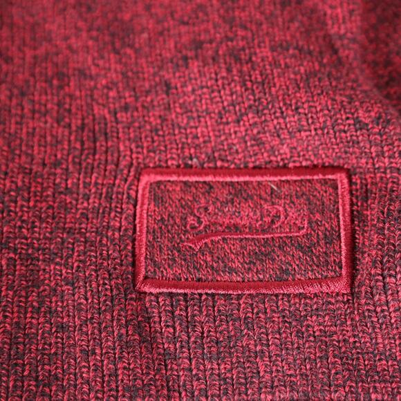 Superdry Vintage Logo Cotton Knit Scarf – Dark Red Grit – NWT - Picture 3 of 4
